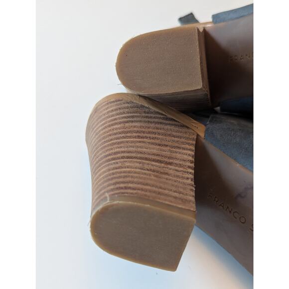 Franco Sarto Artist Collection Helix Blue Suede Block Heel Peep Toe Sandals 8 - Picture 9 of 11